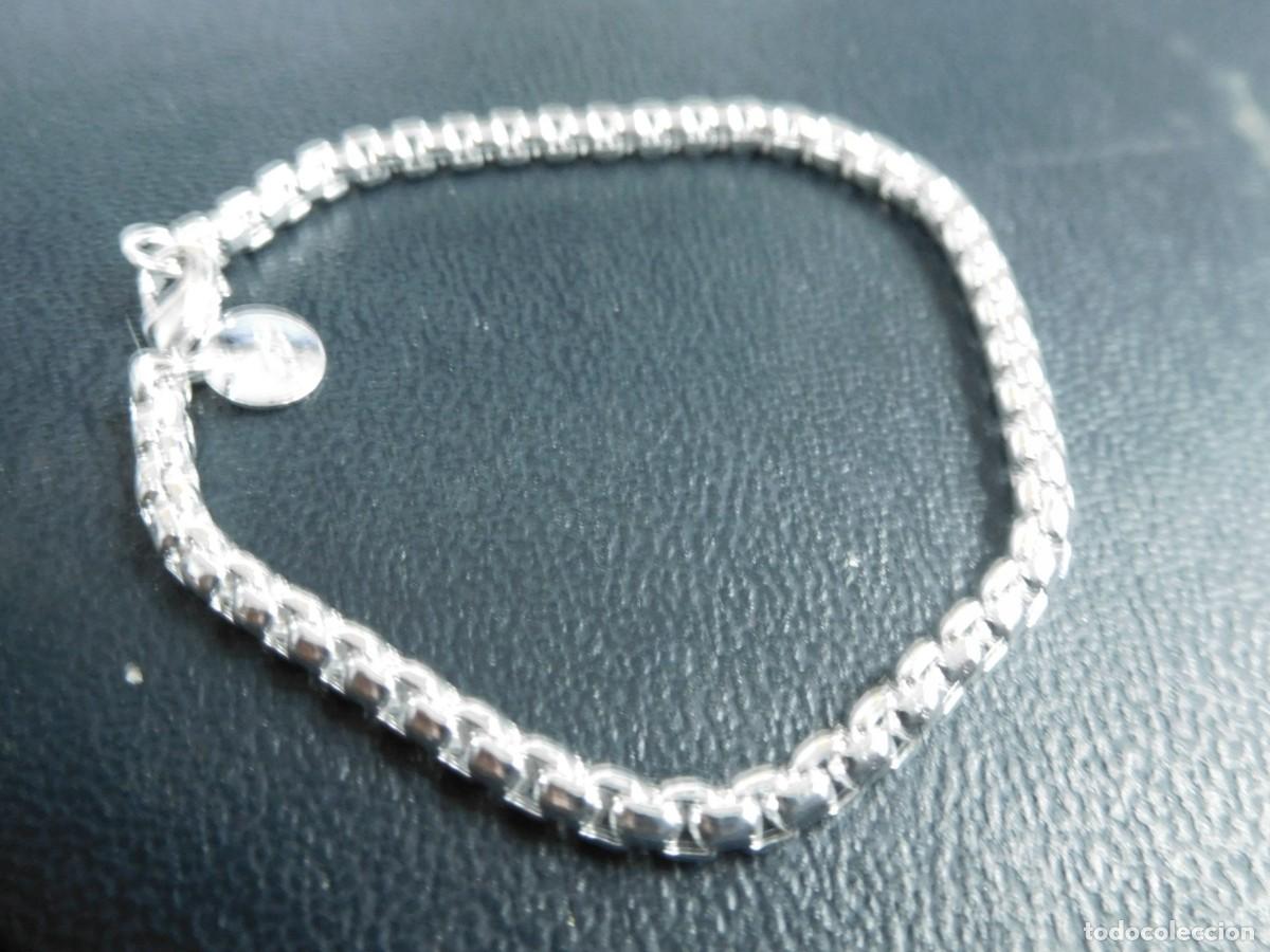 Joyeria: Pulsera de plata, ley 925, forma de cord&oacute;n