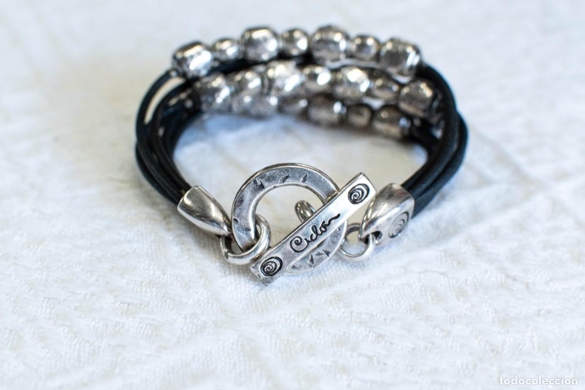 Joyeria: Pulsera Cicl&oacute;n de cuero y acero - Foto 3