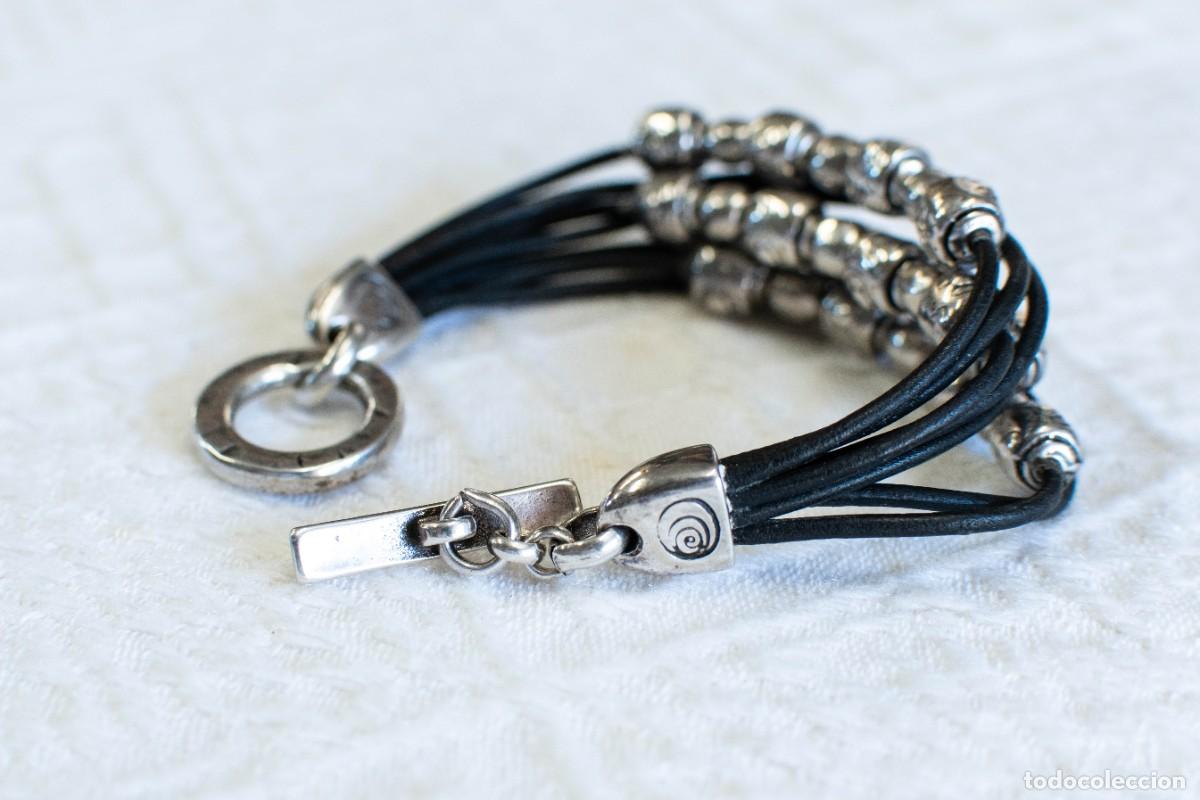 Joyeria: Pulsera Cicl&oacute;n de cuero y acero - Foto 4