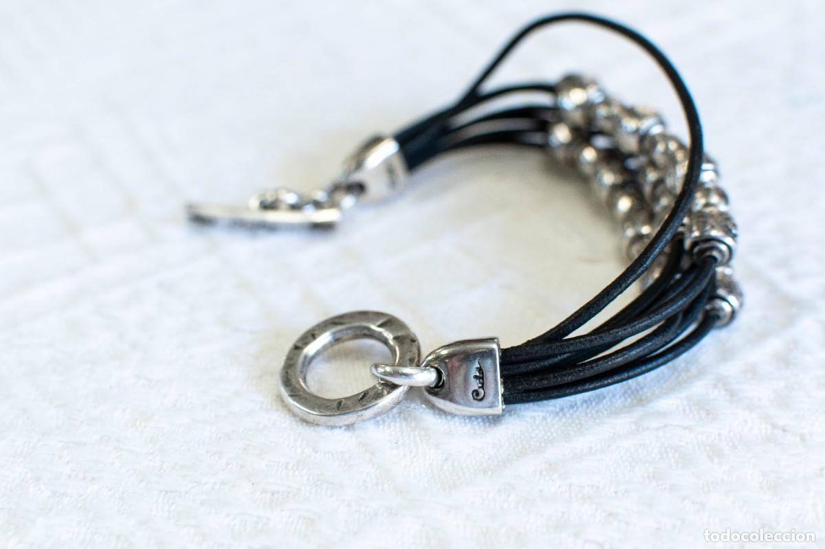 Joyeria: Pulsera Cicl&oacute;n de cuero y acero - Foto 5