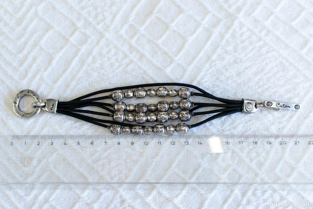 Joyeria: Pulsera Cicl&oacute;n de cuero y acero - Foto 6