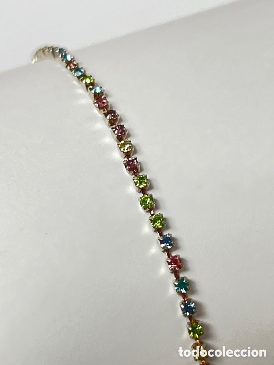 Schmuck: Pulsera riviere de plata con circonitas de varios colores /Pul411