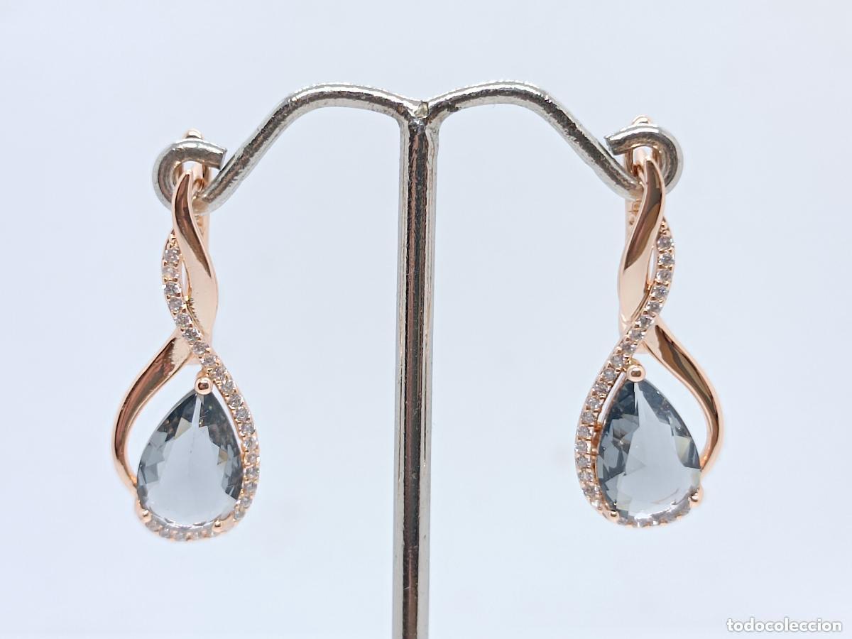 Jewelry: Impresionantes pendientes de fiesta en oro con zafiros engastados