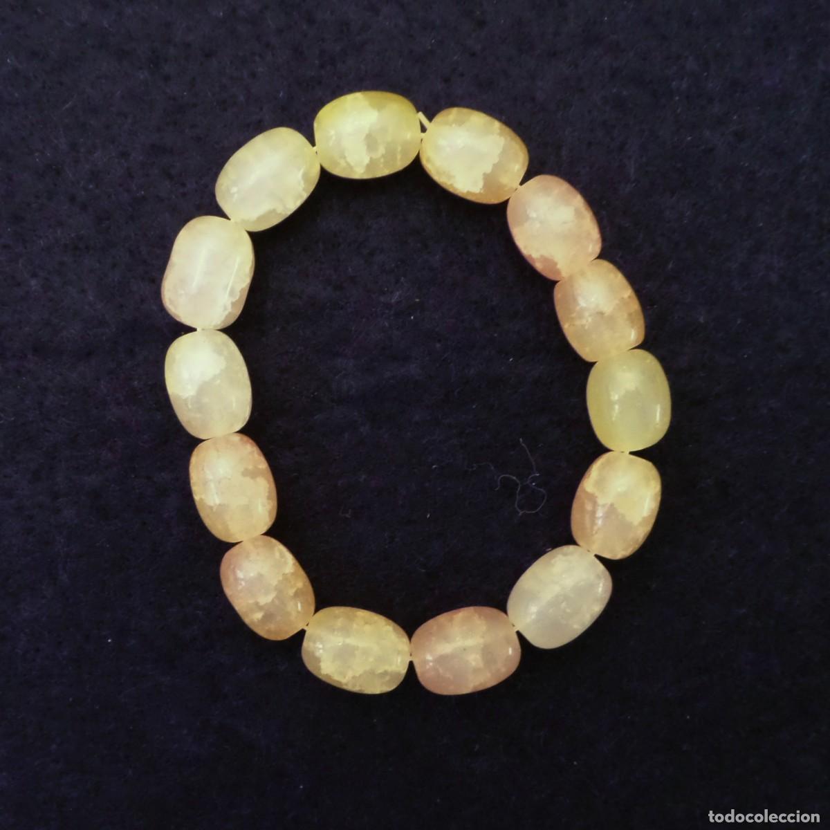 Jewelry: PULSERA ELASTICA PIEDRAS OVALES FLUORITAS ROSAS