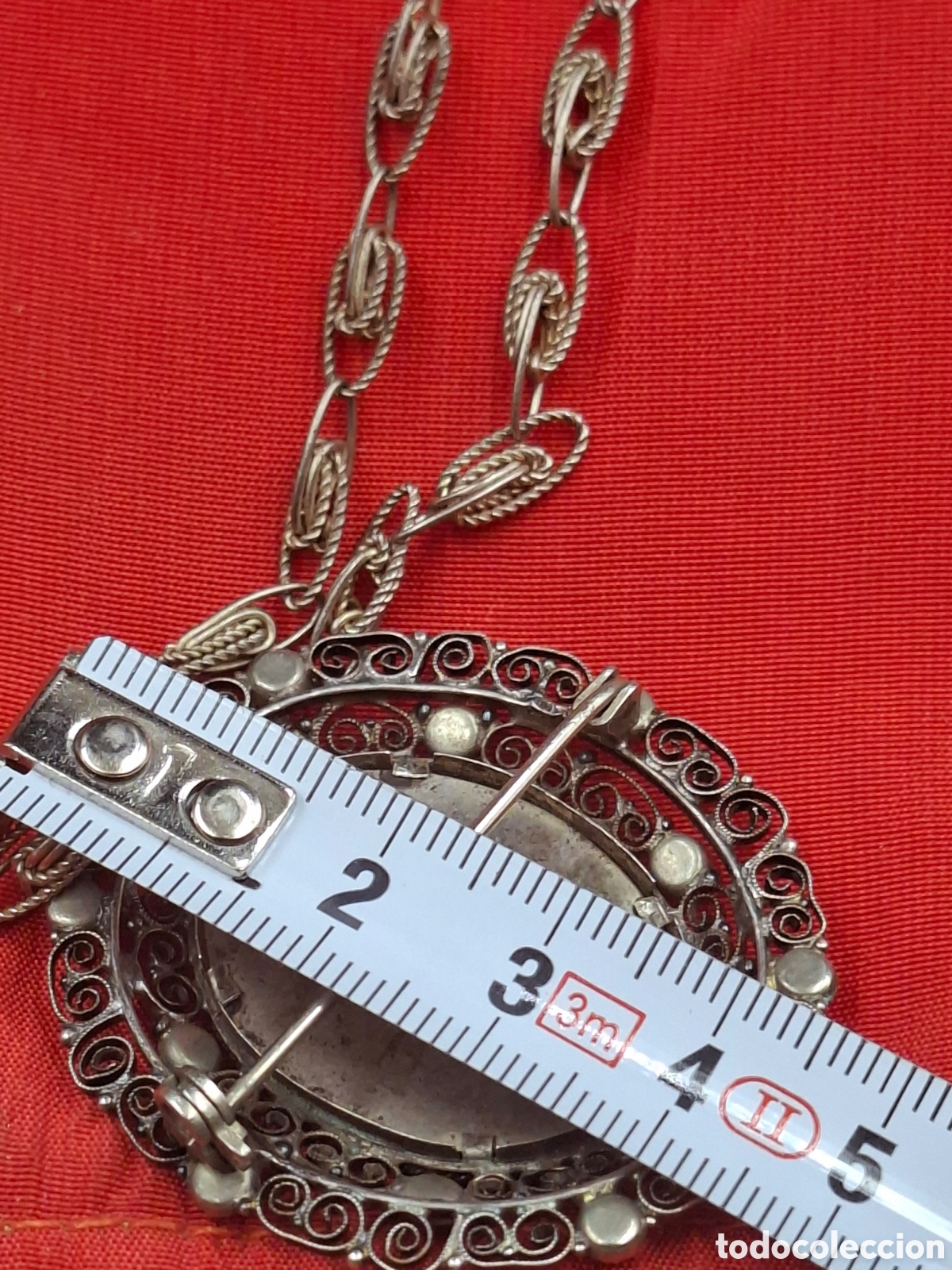 Joyeria: Antigua medalla broche filigrana - Foto 6