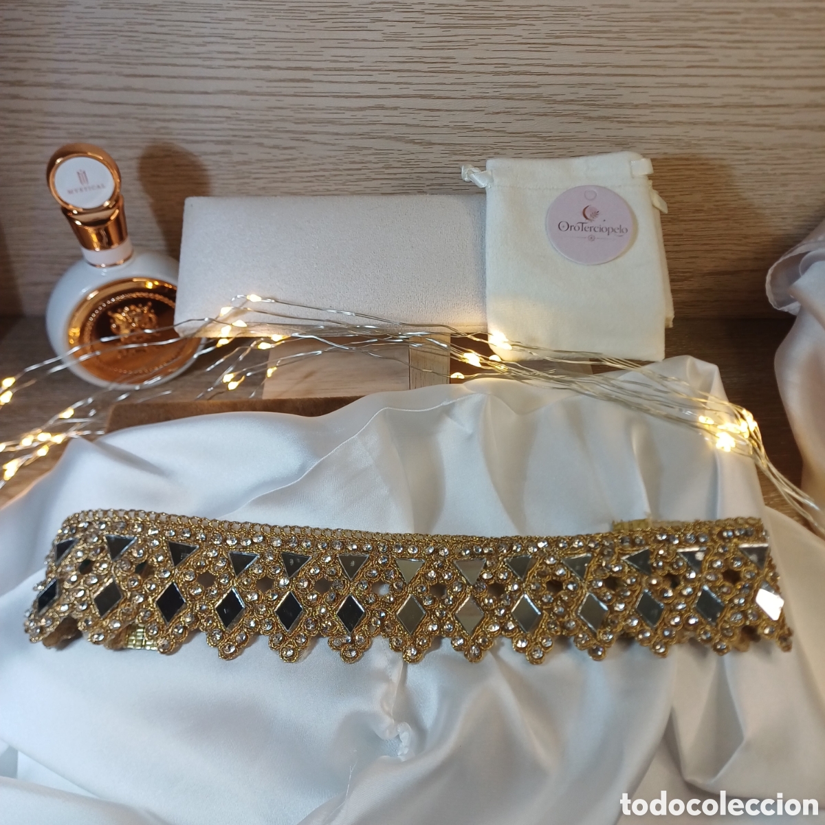 Jewelry: GARGANTILLA ESPEJOS HECHA A MANO VINTAGE