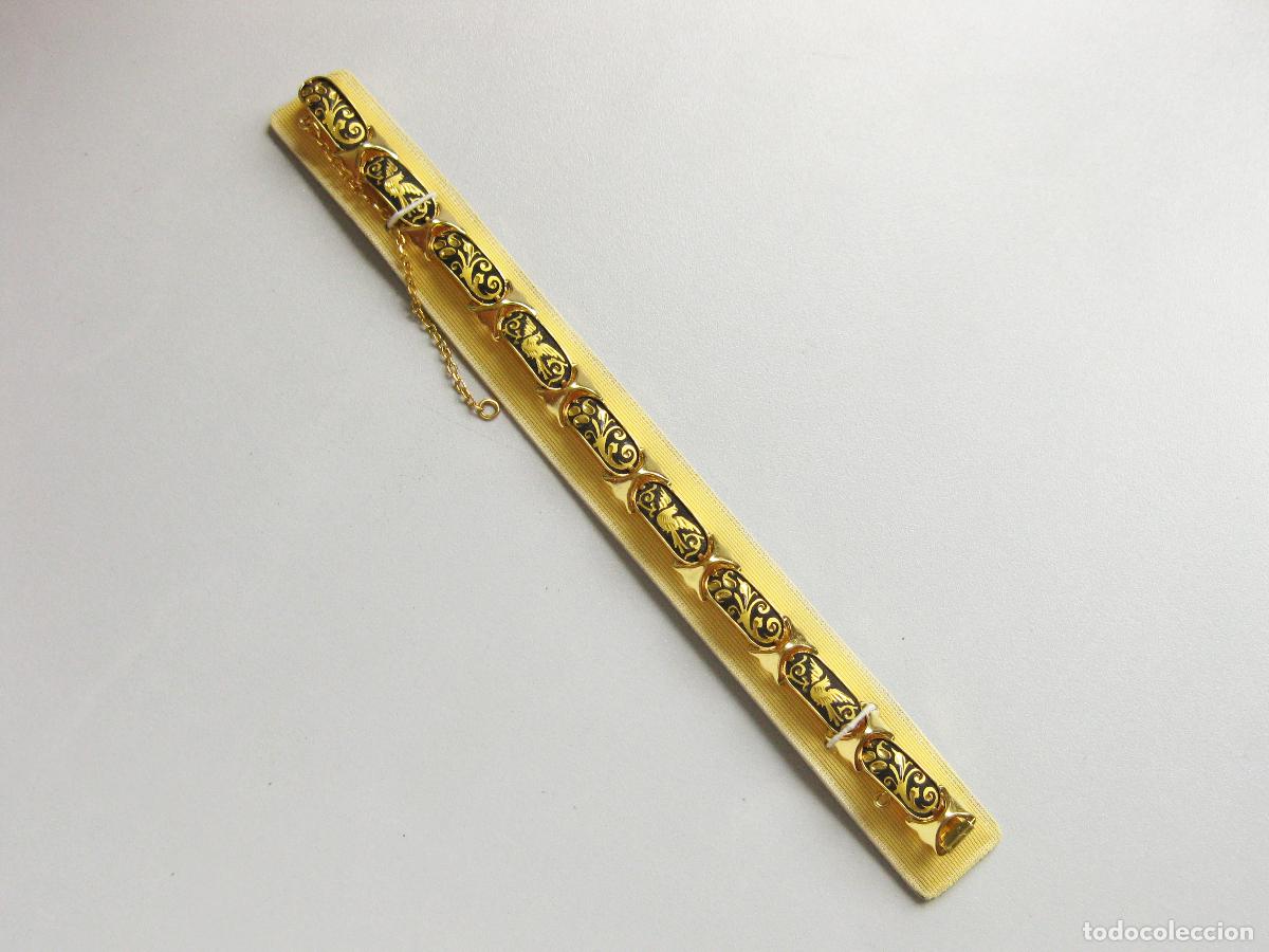 Joyeria: PULSERA ANTIGUA DE ARTE DAMASQUINADO SIN ESTRENAR. A&Ntilde;OS 60