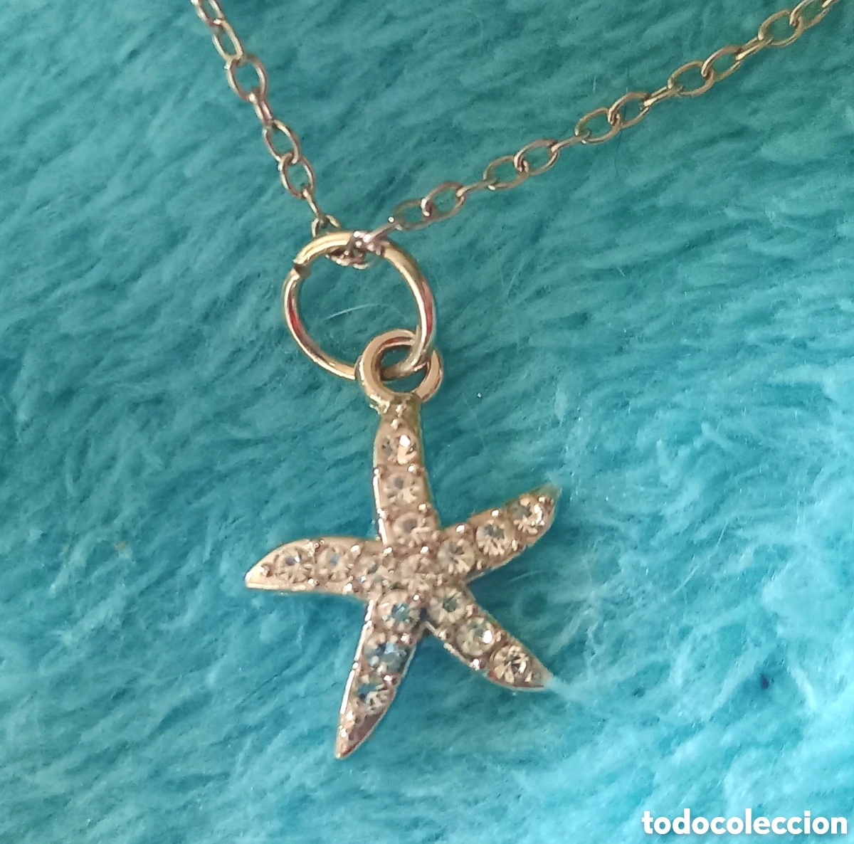 Gioielleria: Original colgante estrella plateada con incrustaciones brillantes blanca + cadena 1,8cm L. Muy bonit