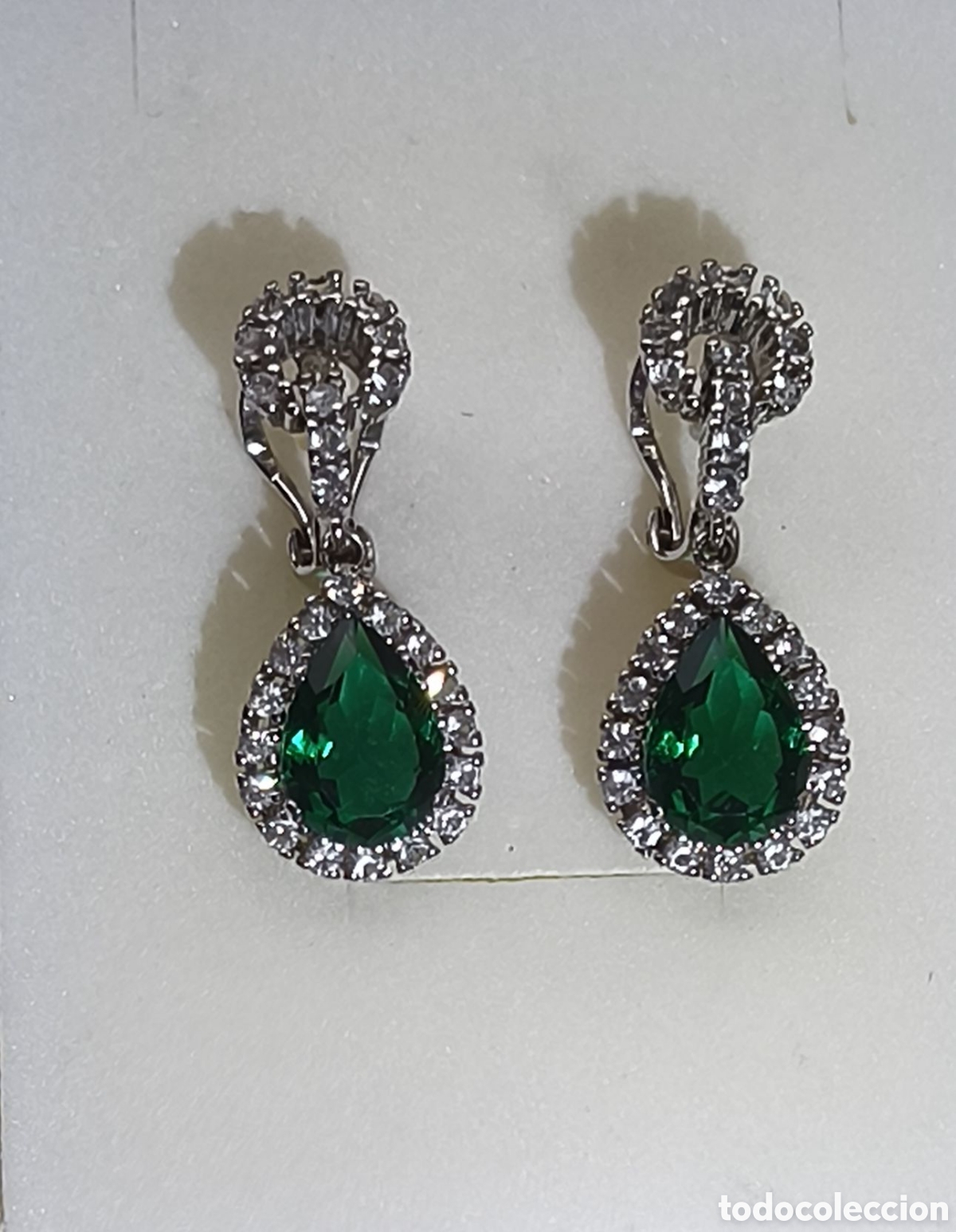 Joyeria: Pendientes en forma de pera tipo esmeralda - Foto 2