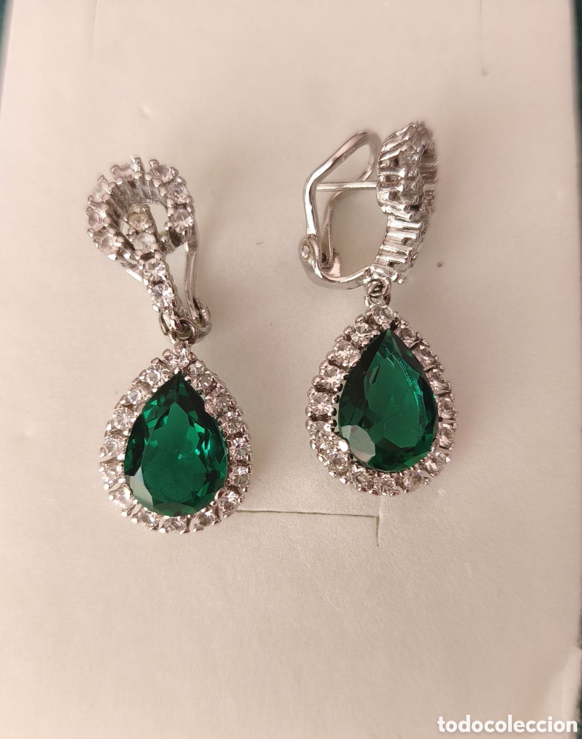 Joyeria: Pendientes en forma de pera tipo esmeralda - Foto 3