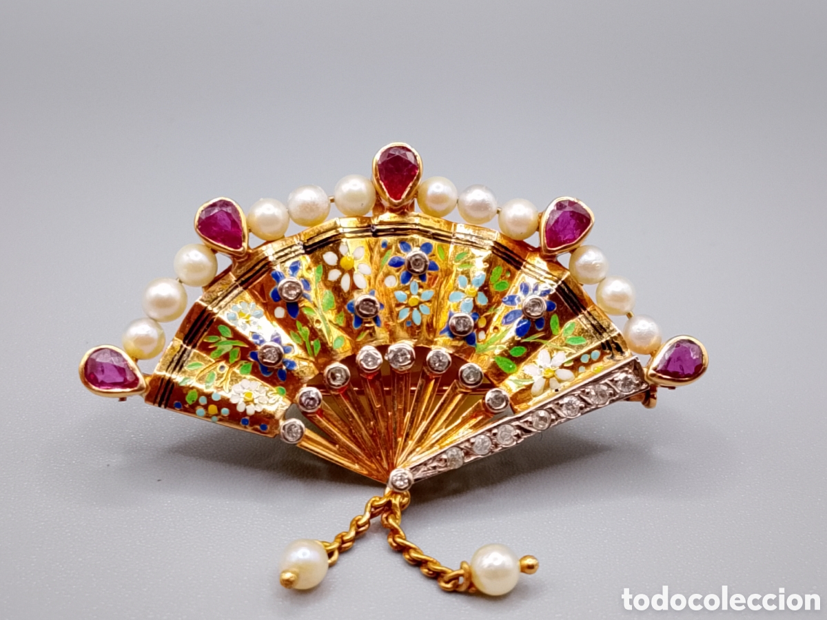 Gioielleria: Antiguo broche y colgante antiguo de oro 18k con pedrer&iacute;a 8.5 g en total ver im&aacute;genes