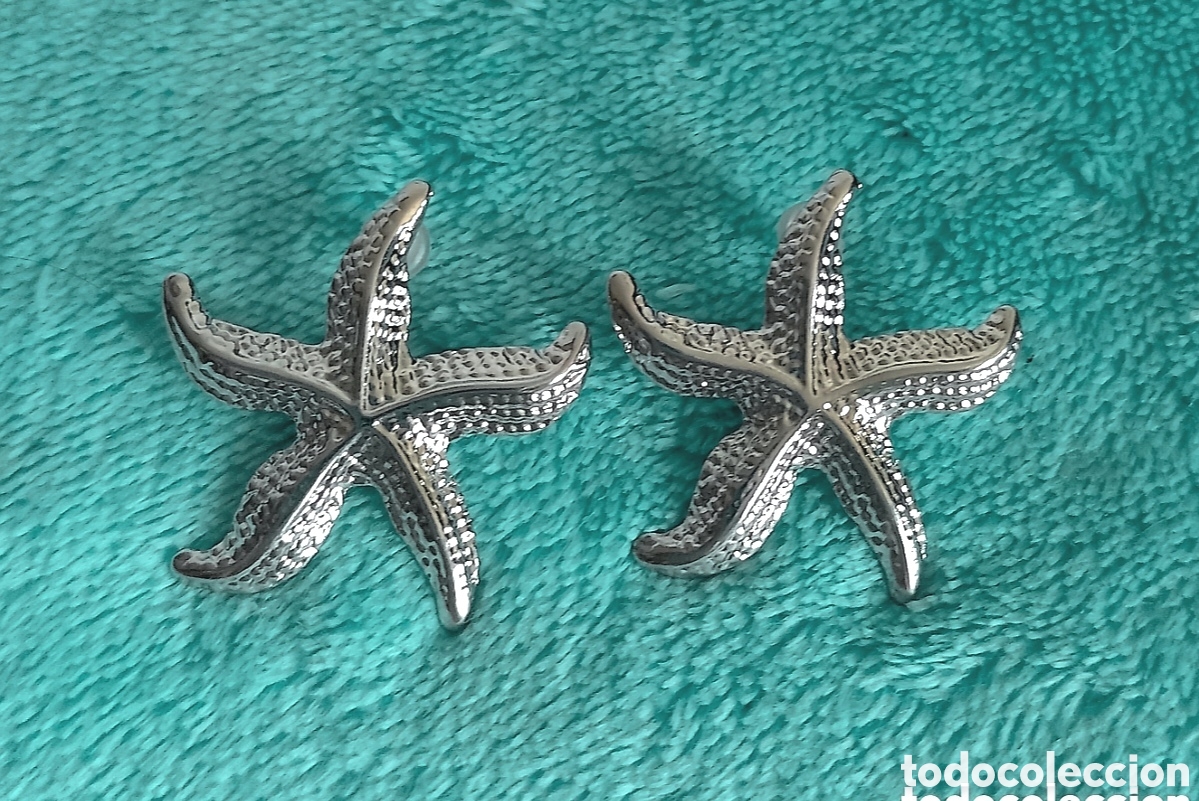 Gioielleria: Originales pendientes de bot&oacute;n estrella de mar plateados 2,2cm di&aacute;m. Muy bonitos
