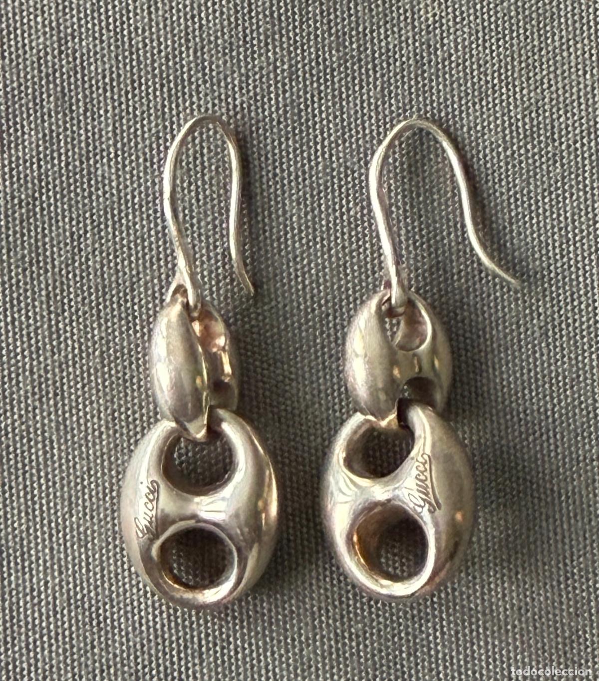 Joyeria: Gucci , colecci&oacute;n Marina Chain , plata de ley , dise&ntilde;o , vintage , pendientes originales , calabrote