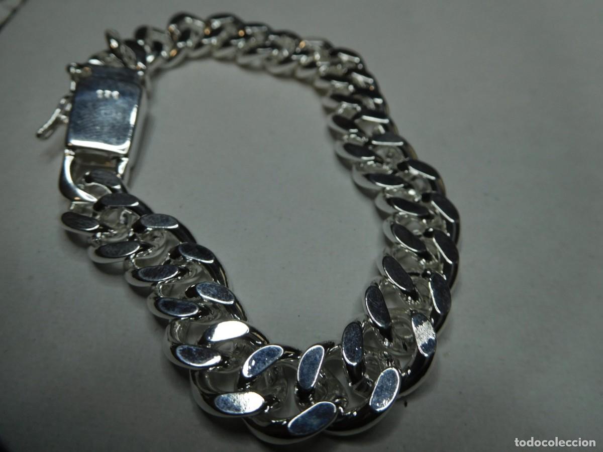 Joyeria: Pulsera Cubana 20cm Plata de Ley 925, 20 cm.