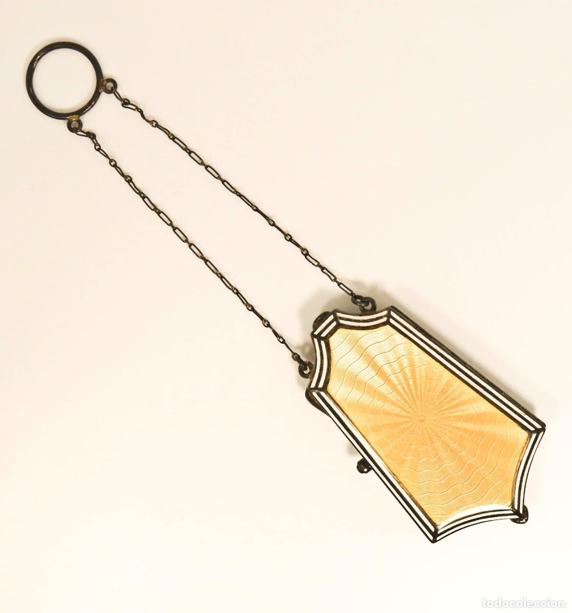 Joyeria: Polvera de Mano Chatelain Compact Vanity Case Art Deco Flapper - Foto 3