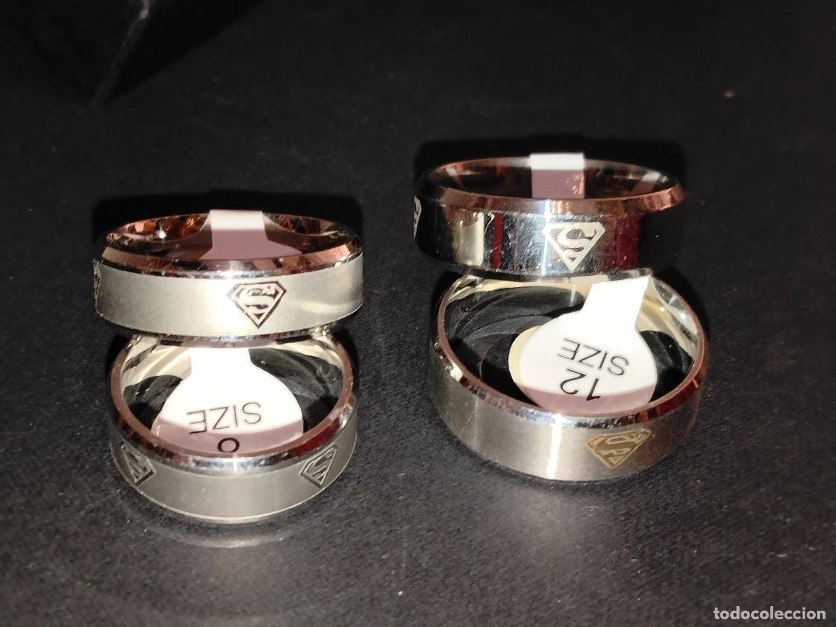 Gioielleria: PACK DE 4 ANILLOS DE SUPERMAN EN ACERO INOX (N&ordm;12,14,8,11)