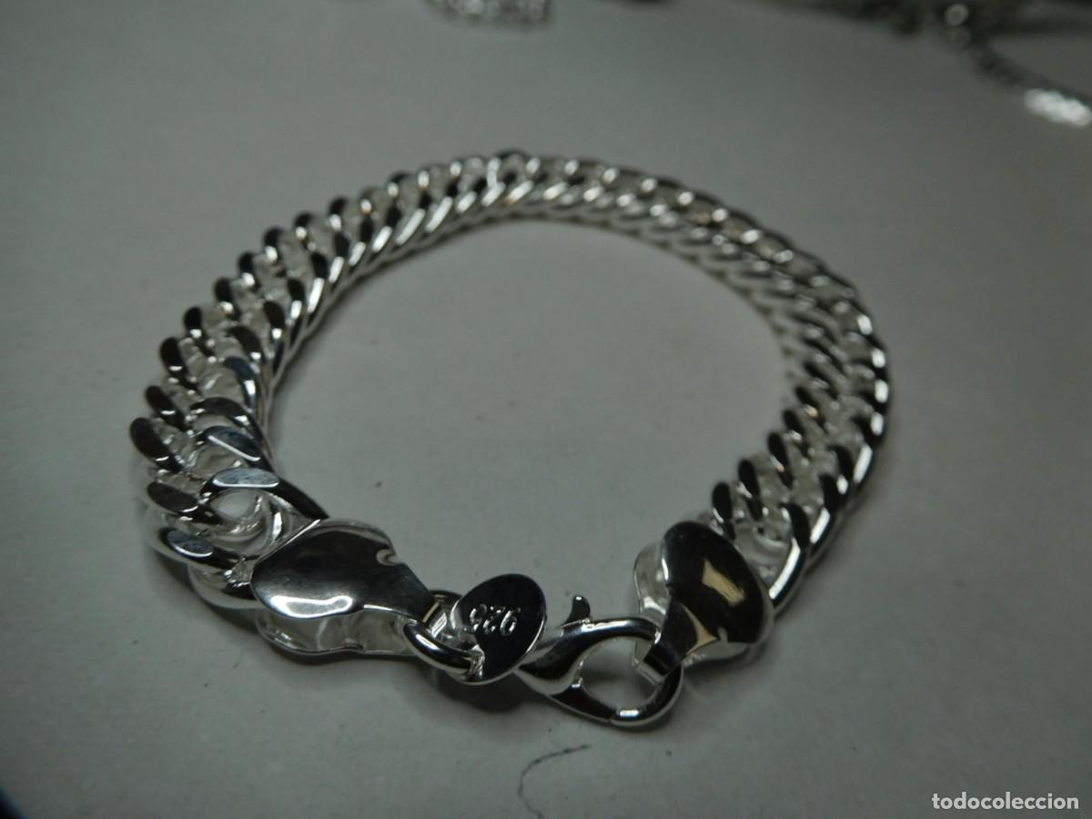 Joyeria: Pulsera de eslabones cubanos, Plata de Ley 925, 20 cm.