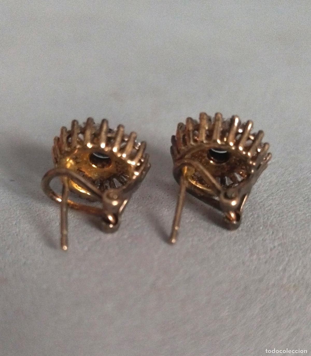 Joyeria: Pendientes de plata de ley con piedras, cierre de omega. - Foto 2