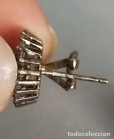 Joyeria: Pendientes de plata de ley con piedras, cierre de omega. - Foto 3