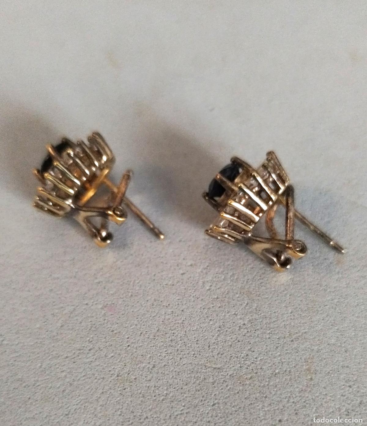 Joyeria: Pendientes de plata de ley con piedras, cierre de omega. - Foto 5