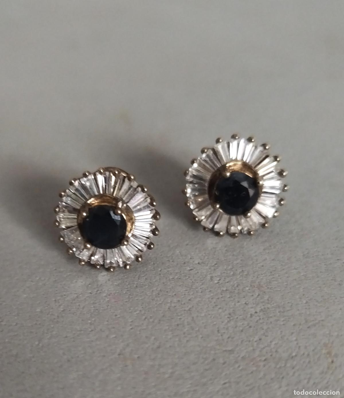 Joyeria: Pendientes de plata de ley con piedras, cierre de omega. - Foto 6