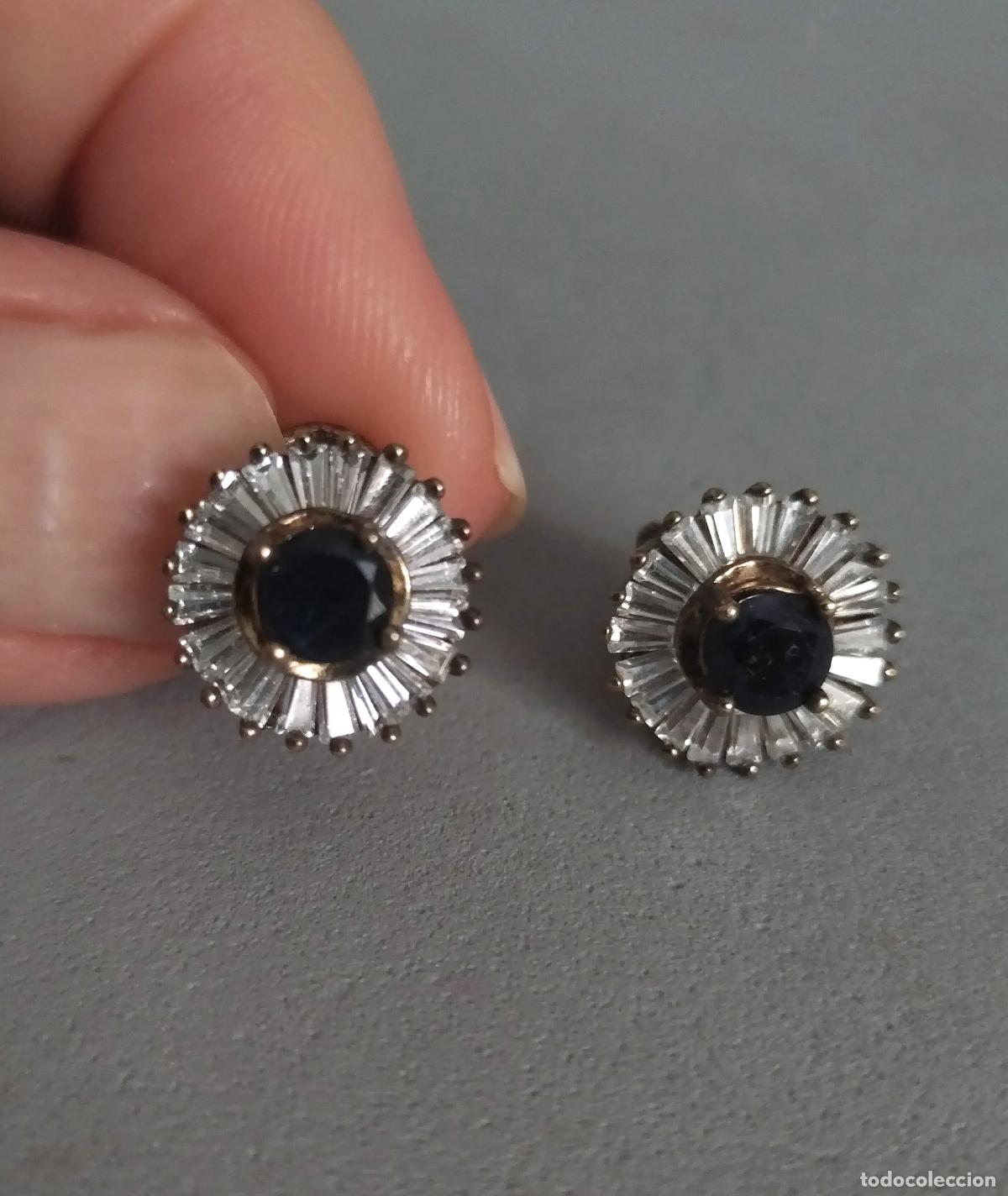 Joyeria: Pendientes de plata de ley con piedras, cierre de omega. - Foto 7