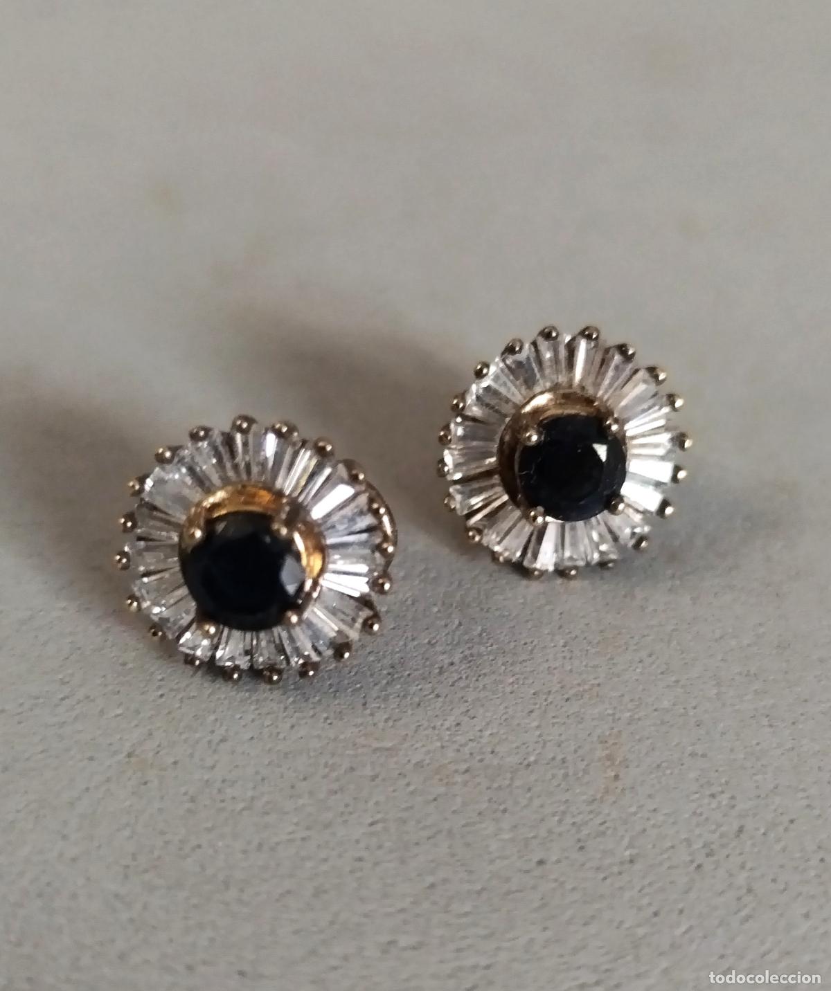 Joyeria: Pendientes de plata de ley con piedras, cierre de omega. - Foto 1