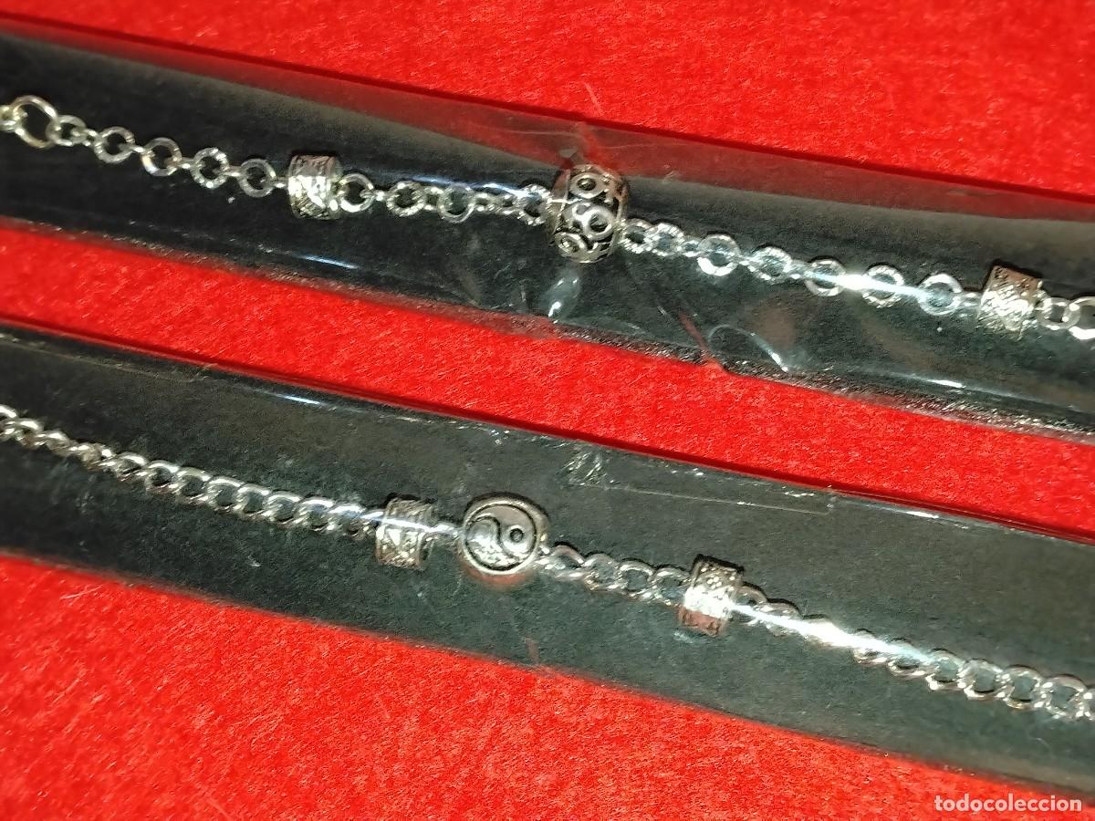 Joyeria: PRECIOSAS PULSERAS DISE&Ntilde;O YIN YANG Y ABALORIO EN ACERO Y PLATA TIBETANA 18 Y 18 cm