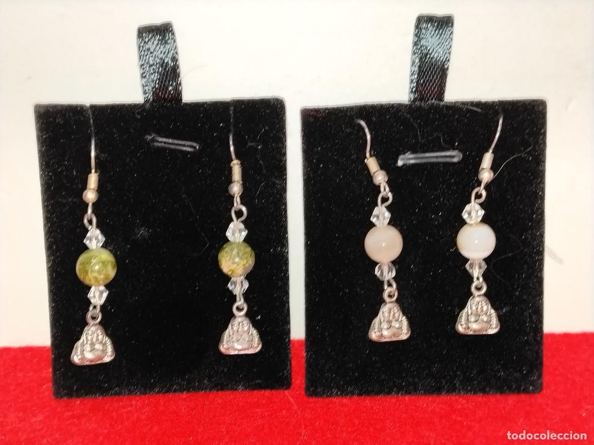 Schmuck: PRECIOSOS CONJUNTOS DE PENDIENTES EN PIEDRAS NATURALES AMATISTA Y BUDA EN PLATA TIBETANA