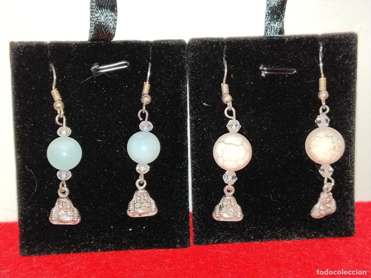 Schmuck: PRECIOSOS CONJUNTOS DE PENDIENTES EN PIEDRAS NATURALES AMATISTA Y BUDA EN PLATA TIBETANA