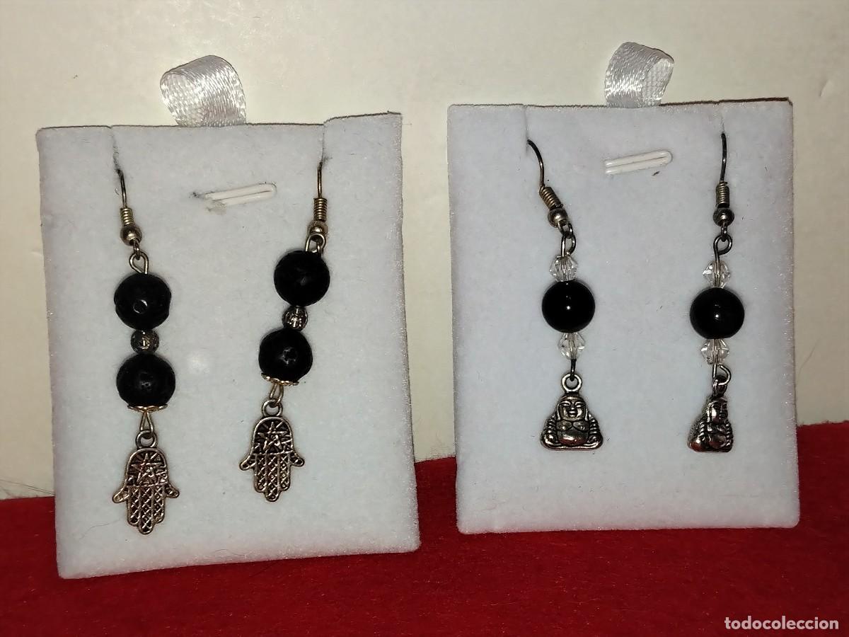 Schmuck: PRECIOSOS CONJUNTOS DE PENDIENTES EN PIEDRAS NATURALES PIEDRA VOLCANICA Y OJO... EN PLATA TIBETANA