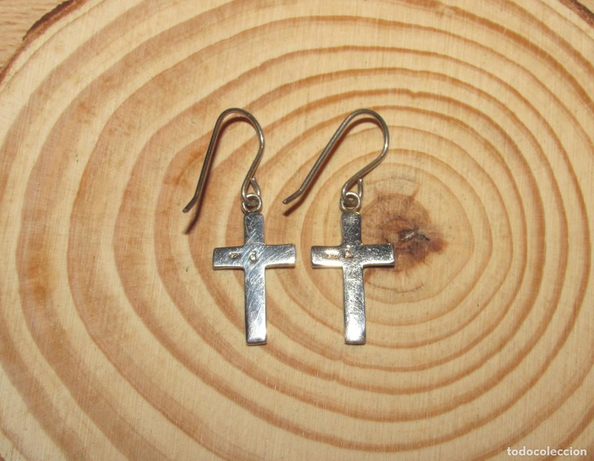 Joyeria: Pendientes cruz cruces plata 925 - Foto 2