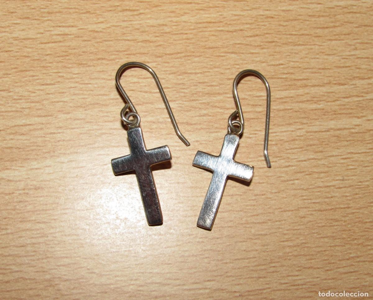 Joyeria: Pendientes cruz cruces plata 925 - Foto 3