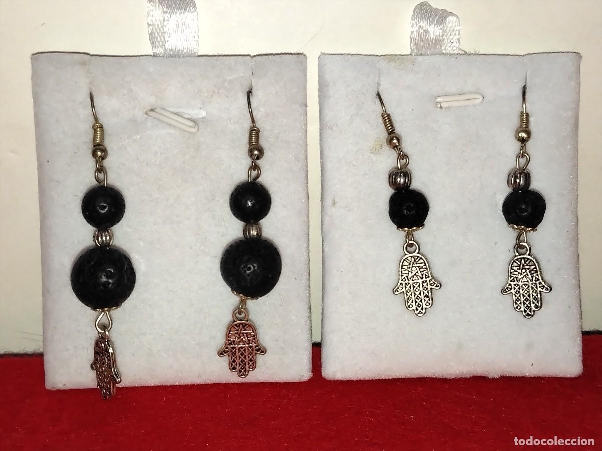 Schmuck: PRECIOSOS CONJUNTOS DE PENDIENTES EN PIEDRAS NATURALES PIEDRA VOLCANICA EN PLATA TIBETANA