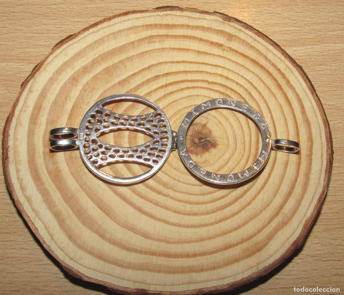 Joyeria: Colgante porta monedas bisel moneda marca Mi moneda plata 925 - Foto 7