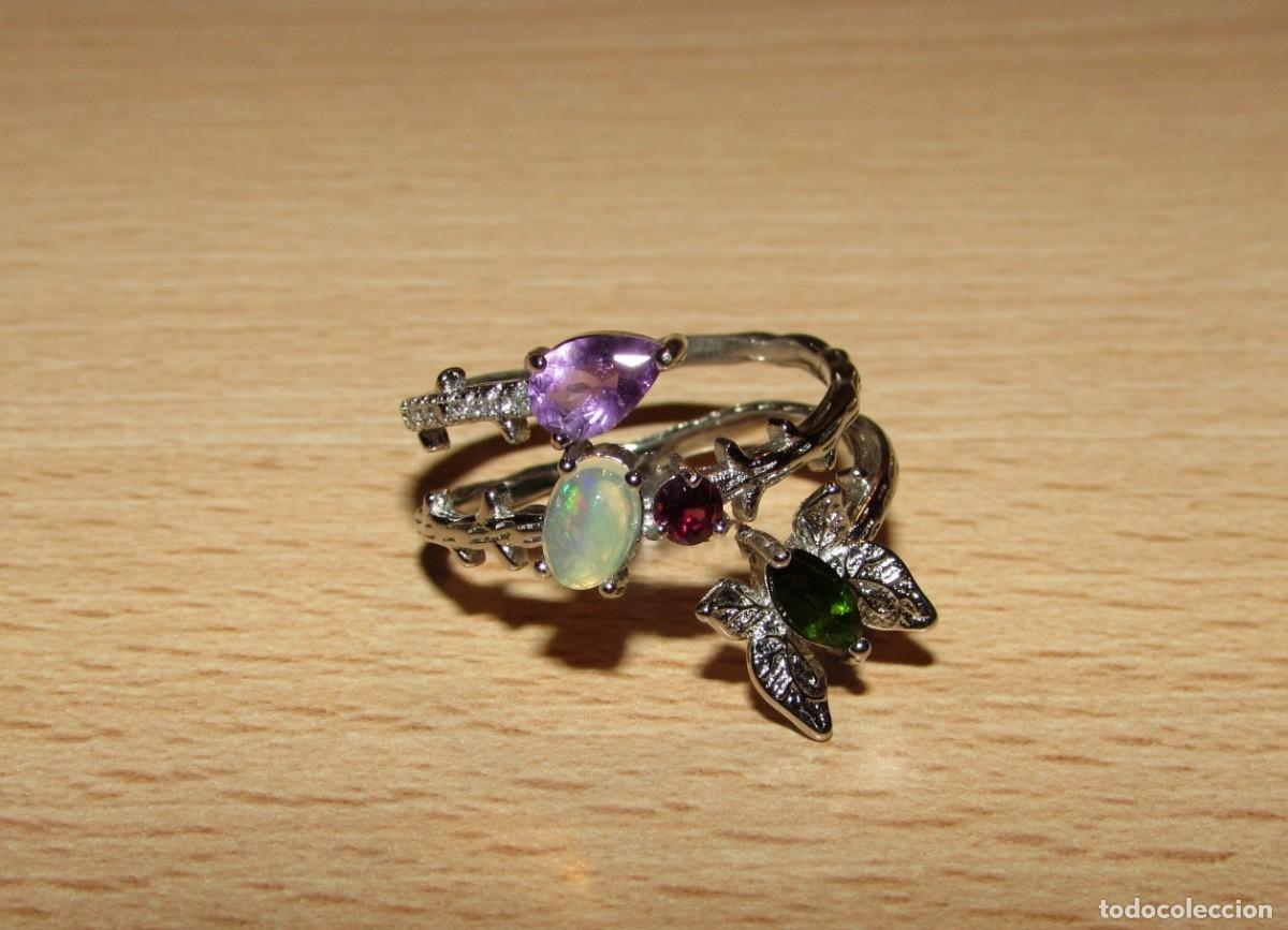 Joyeria: Lote colecci&oacute;n 3 anillos sortijas &oacute;palos - Foto 9