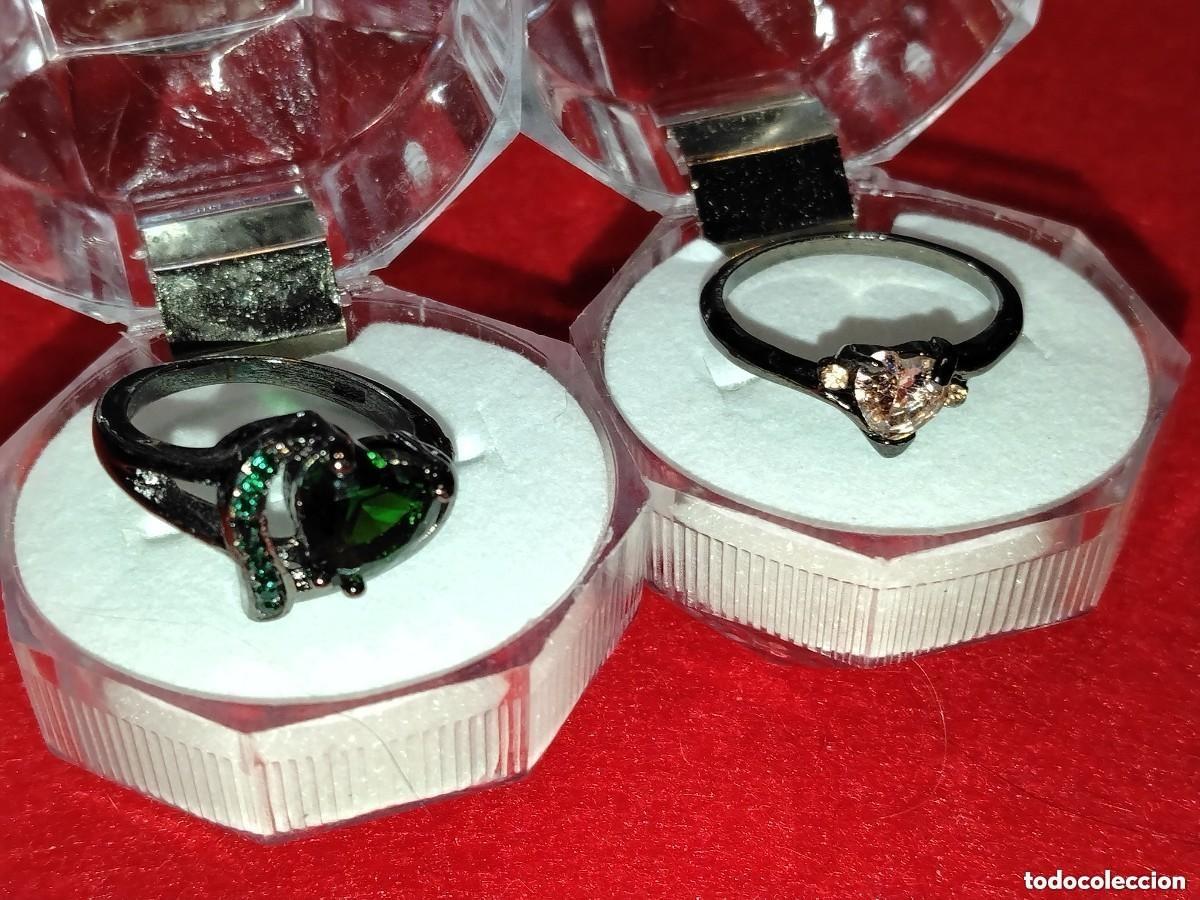 Schmuck: CONJUNTO DE 2 ANILLOS PRECIOSOS ,TITANEO Y CIRCONITA,DISE&Ntilde;OS EXCLUSIVOS CORAZON- N&ordm; 12 Y 17 VINTAGE