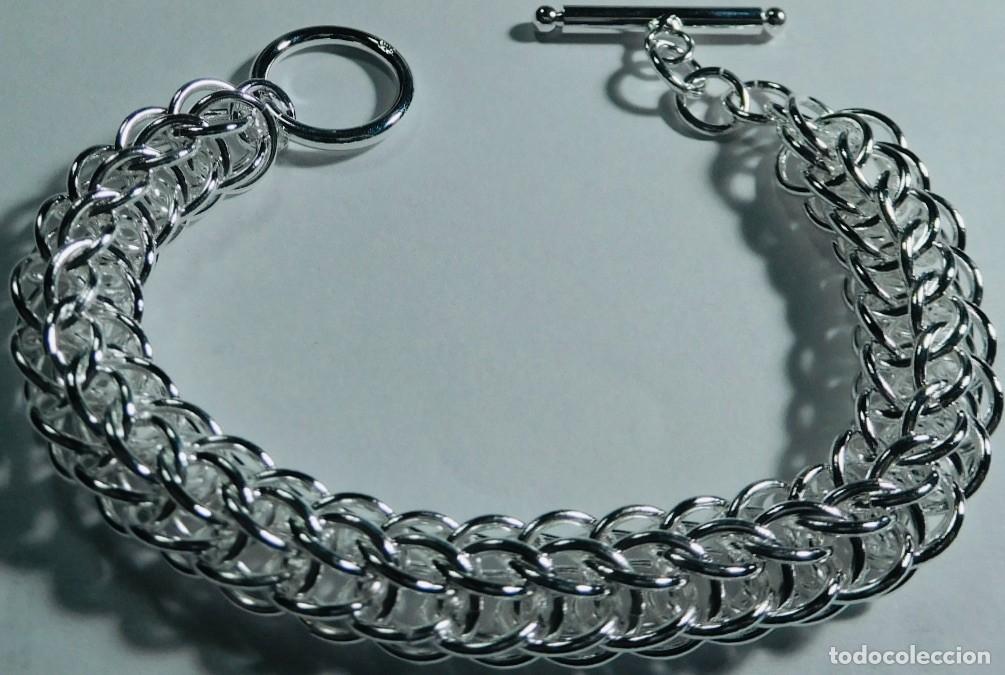 Joyeria: Pulsera de plata de ley 925, dise&ntilde;o de malla. - Foto 1