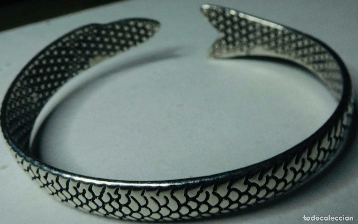 Joyeria: Pulsera abierta rigida, ajustable, de plata de ley 925. - Foto 1