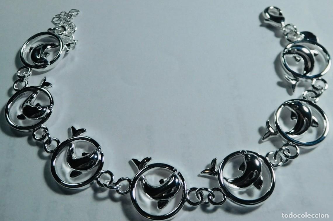 Joyeria: Pulsera de plata de ley 925 con delf&iacute;nes, - Foto 1
