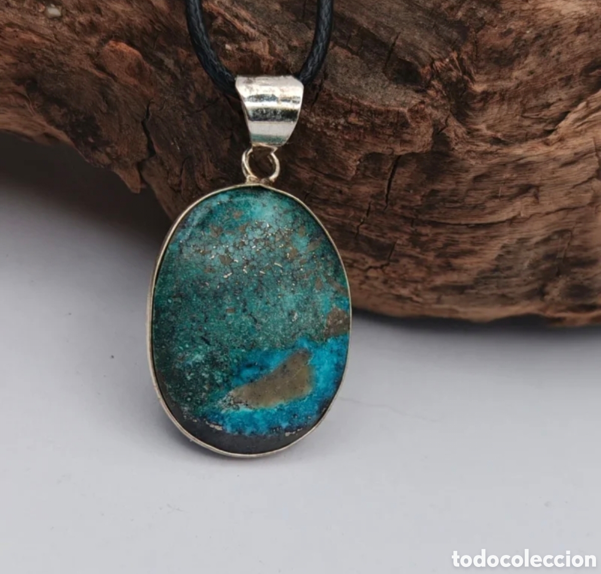 Joyeria: Collar mineral de Crisocola con Pirita - Foto 1