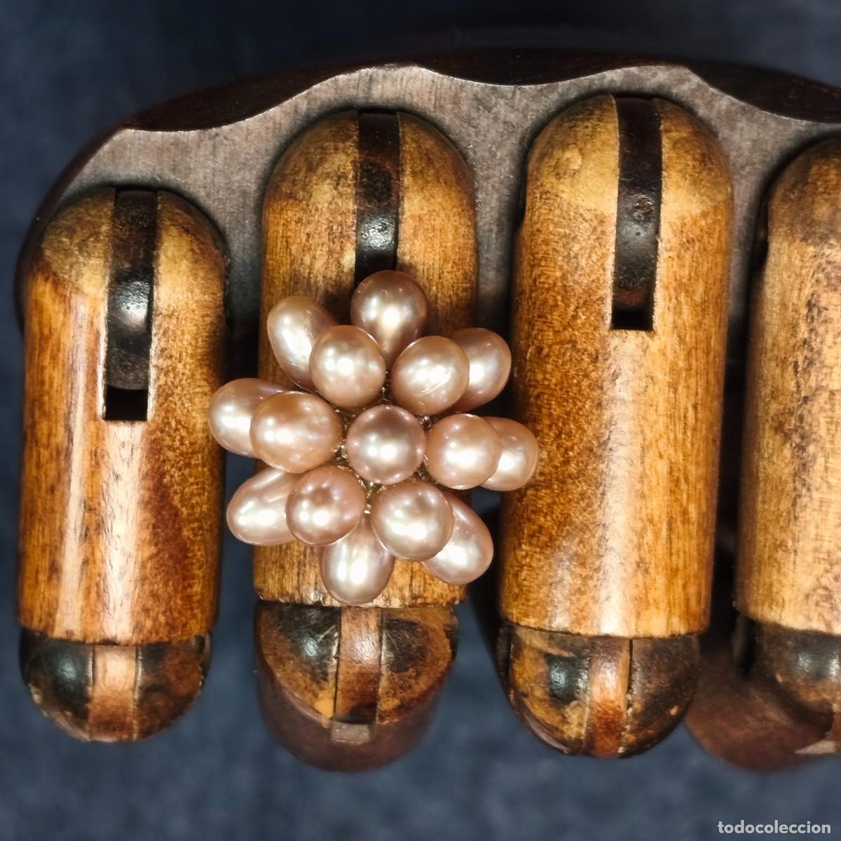 Gioielleria: ANILLO DE PERLAS LAGRIMAS ROSACEAS . ALPACA PLATEADA