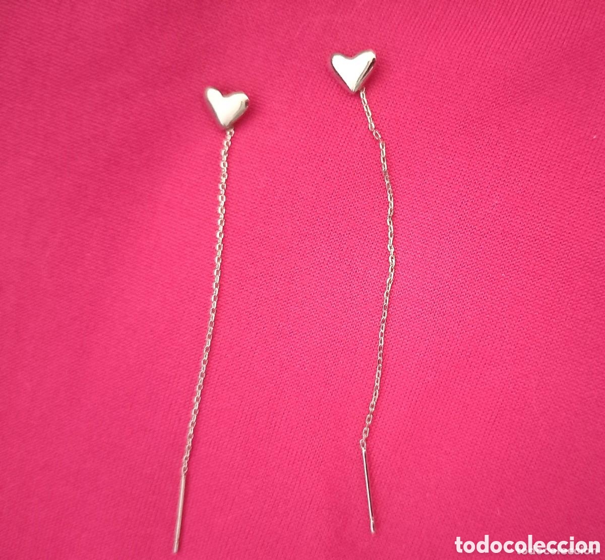 Joalharia: Originales pendientes peque&ntilde;o coraz&oacute;n largo infinito plateados 6cm Largo aprox. Muy bonitos