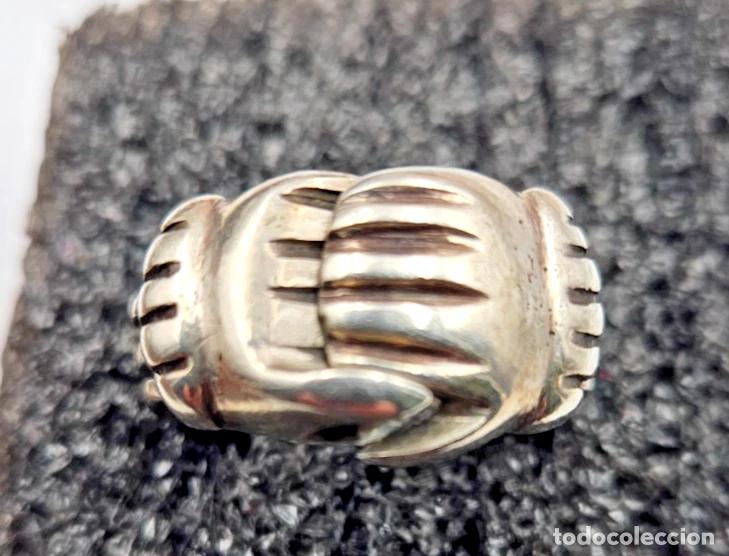 Joyeria: RARE BAGUE A SYSTEME 2 MAINS ARTICULEES AVEC ETOILE DE DAVID EN ARGENT T 10/11