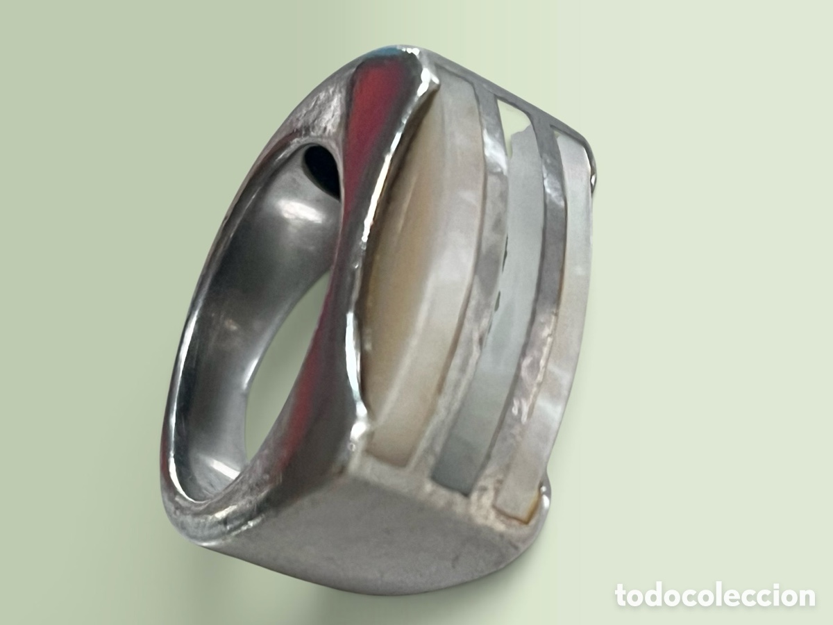 Joyeria: Anillo de plata de ley y n&aacute;car,vintage - Foto 3