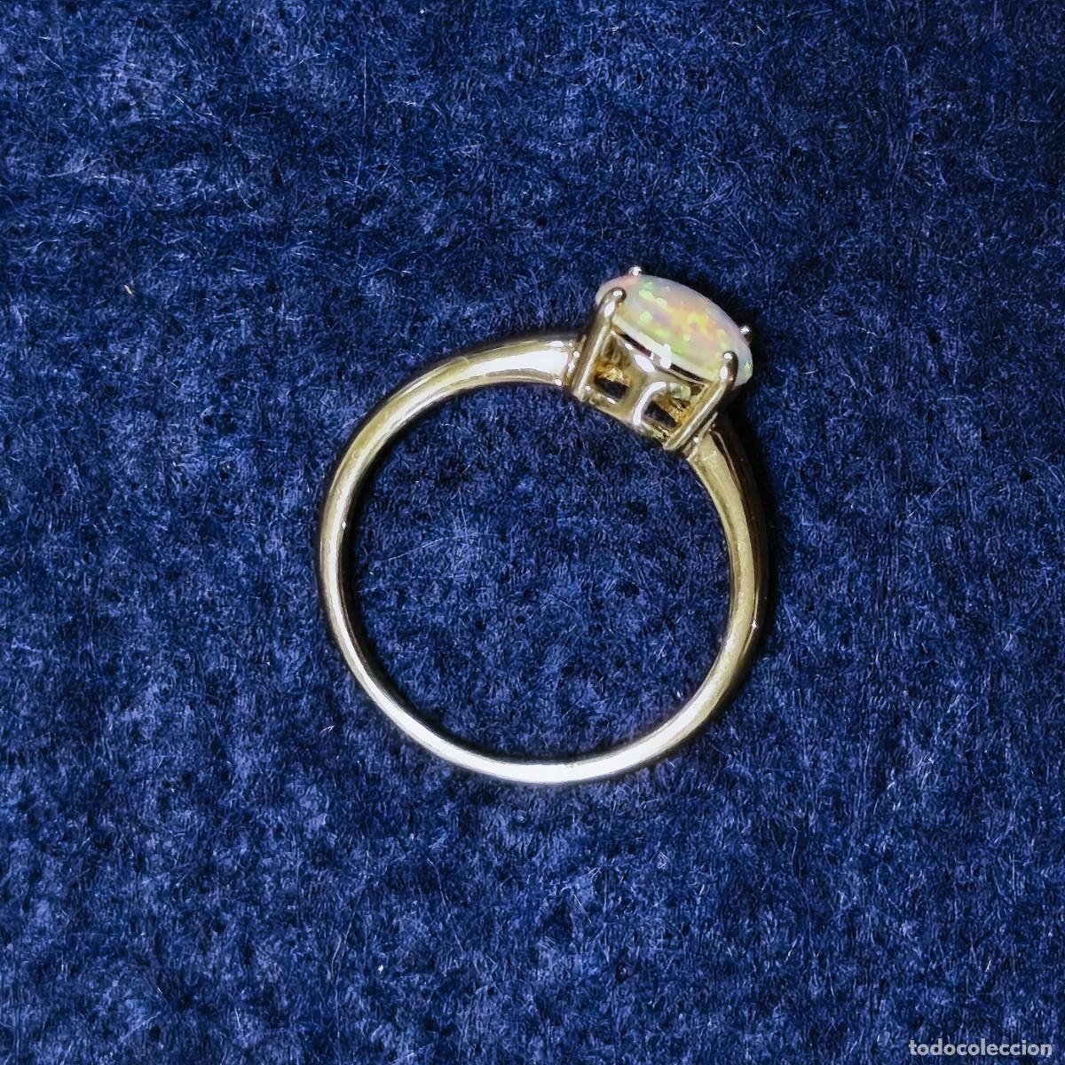 Joyeria: ANILLO DE ALPACA DORADA CON OPALO - Foto 3