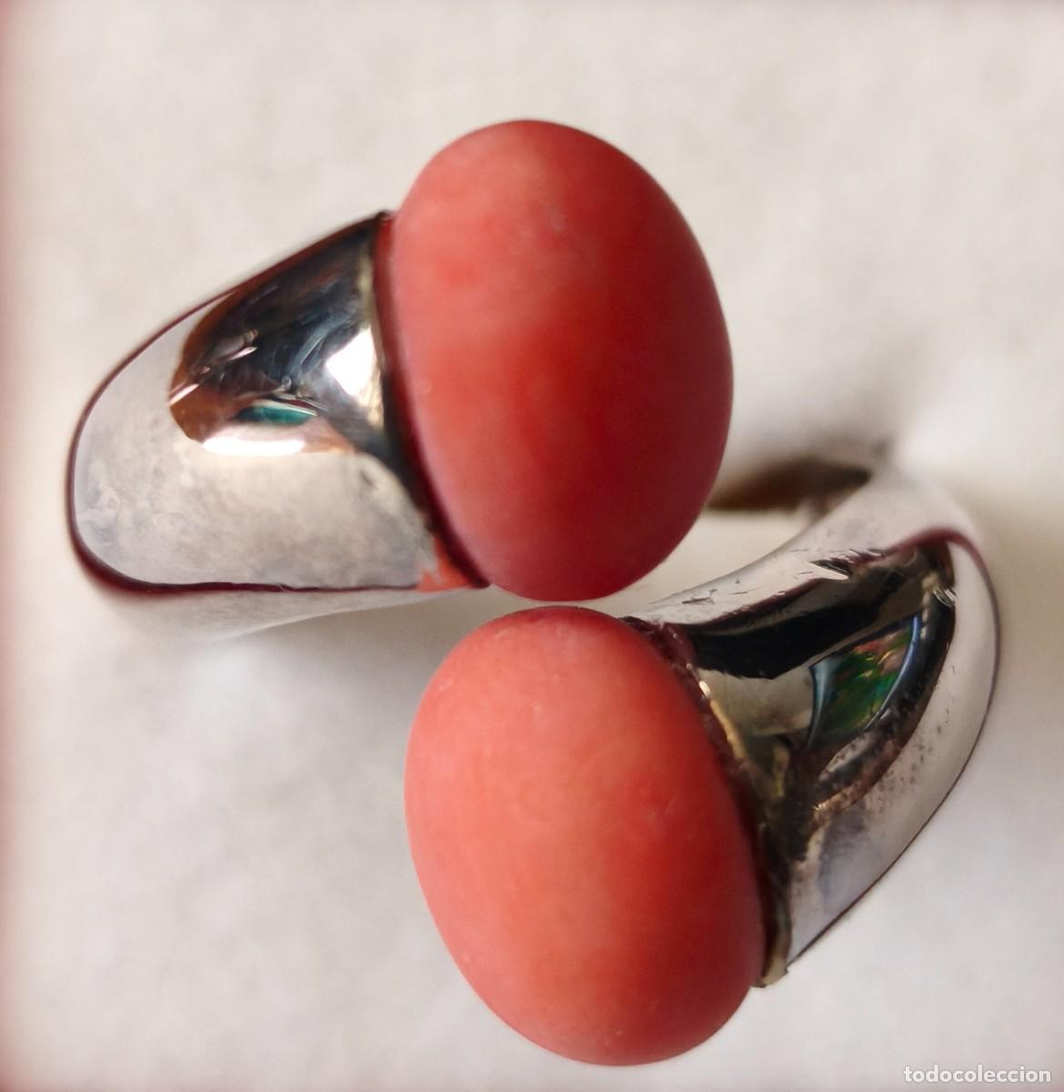 Joyeria: Anillo de plata de Ley 925 mm. con Coral (NUEVO)