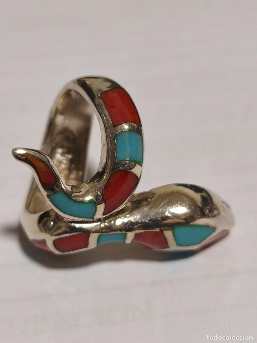 Joyeria: Anillo de plata de Ley 925 mm. en forma de serpiente con esmalte (NUEVO) - Foto 5
