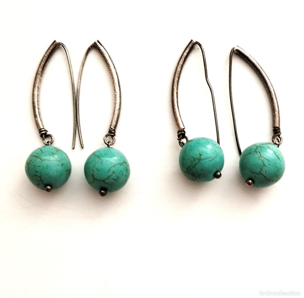 Jewelry: Pendientes Plata con turquesa Howelite, 2 pares