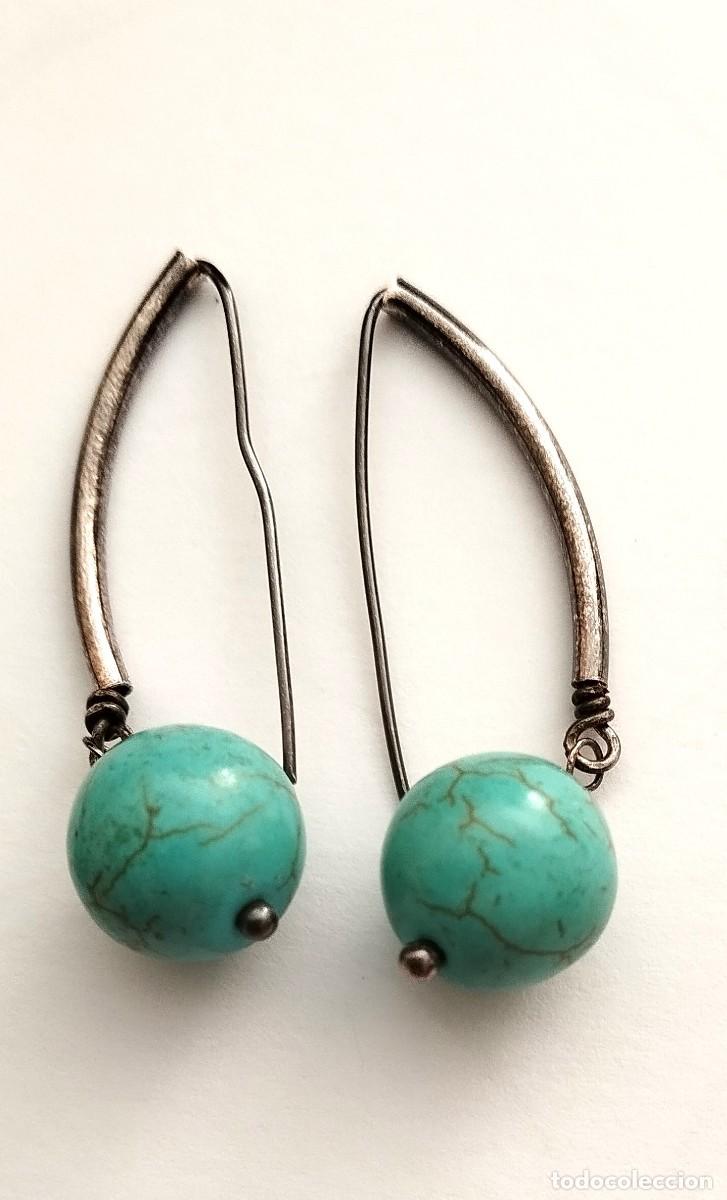 Joyeria: Pendientes Plata con turquesa Howelite, 2 pares - Foto 4